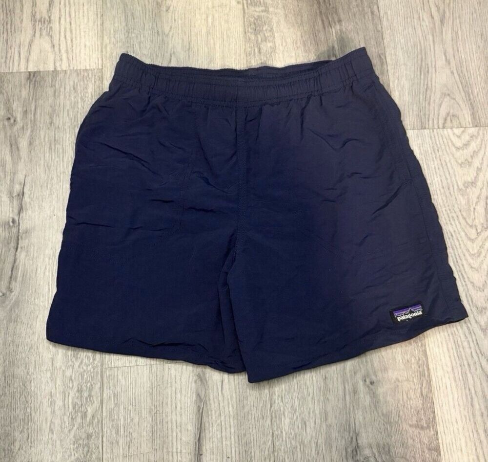 Patagonia Boys Size XL 14 Blue Lined Outdoor Nylon Baggies Shorts